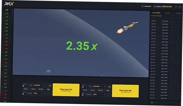 JetX gameplay screenshot – cashout moment