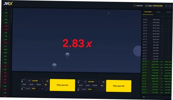 JetX gameplay screenshot – crash event